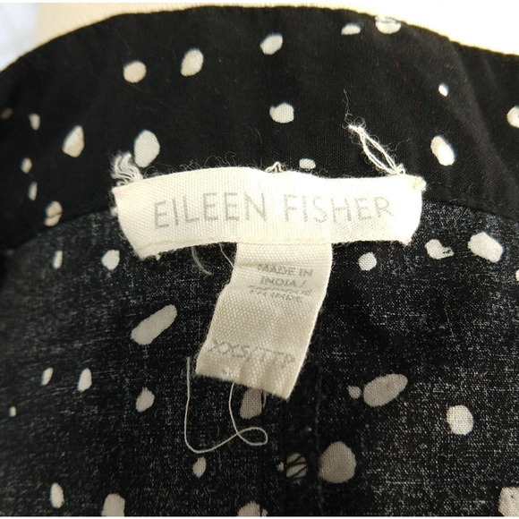 Eileen Fisher Shift Dress Size XXS Black Sleeveless Poplin Geometric Print - Picture 6 of 7